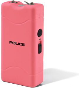 police 800 mini stun gun with led flashlight, pink