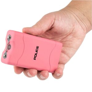 POLICE 800 Mini Stun Gun with LED Flashlight, Pink