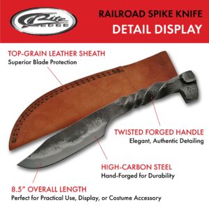 SZCO Supplies Twisted Railroad Spike Knife, HS-4408 Brown