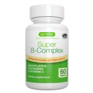 super b-complex – methylated b vitamins, mthfr supplement with methylfolate & b12 methylcobalamin, sustained release, clean label, vegan, lab verified, 60 small tablets by igennus