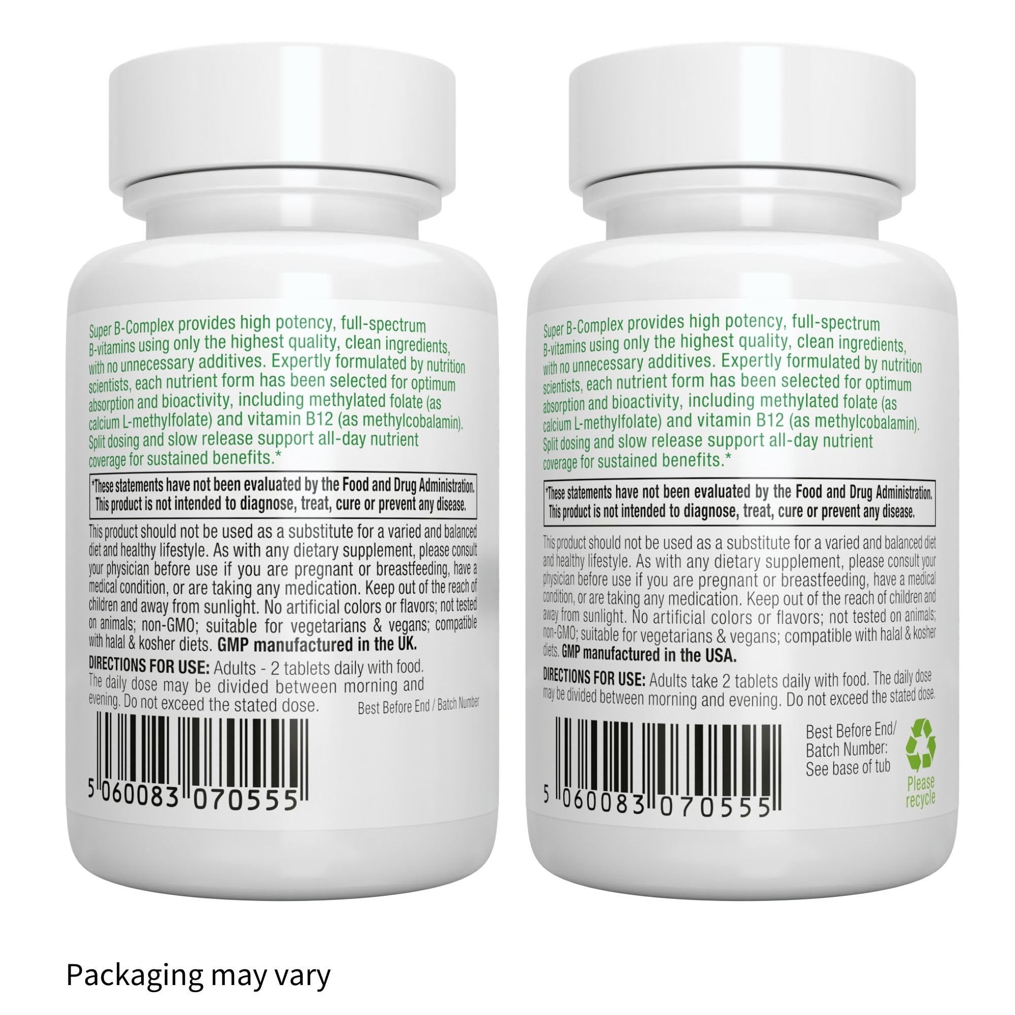 Super B-Complex – Methylated B Vitamins, MTHFR Supplement with Methylfolate & B12 Methylcobalamin, Sustained Release, Clean Label, Vegan, Lab Verified, 60 Small Tablets by Igennus