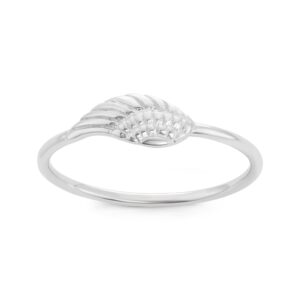 beaux bijoux sterling silver angel wing ring (size 7)