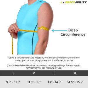 BraceAbility Sarmiento Brace - Humeral Shaft Fracture Splint Cast for Broken Upper Arm, Shoulder, Bicep and Humerus Bone with Stockinette Support (Small)