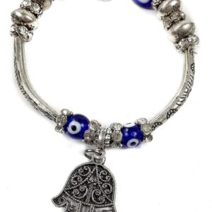 Nazareth Store Blue Beads Evil Eye Bracelet Hamsa Hand Of Fatima For Men Women Stretch Bracelets Lucky Charm