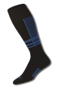 thorlos womens s1tou ultra thin liner over the calf skiing socks, laser blue, large us