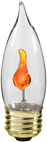 Creative Hobbies® 3 Watt Flicker Flame Light Bulb - Flame Shaped, Flickering Orange Glow for Unique Ambience - E26 Standard Base, Box of 10