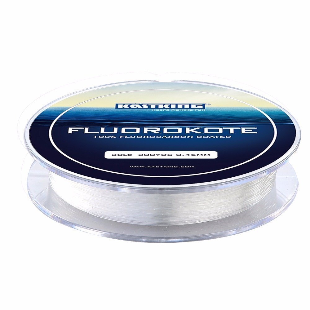 KastKing FluoroKote Pure Fluorocarbon Coated Fishing Line 8LB 300Yds 274M Clear