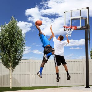 Lifetime Crank Adjust In Ground Tempered Glass Basketball Hoop, 54", Clear