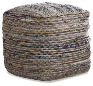 signature design by ashley absalom hemp pouf, 16 x 16 inches, multicolored