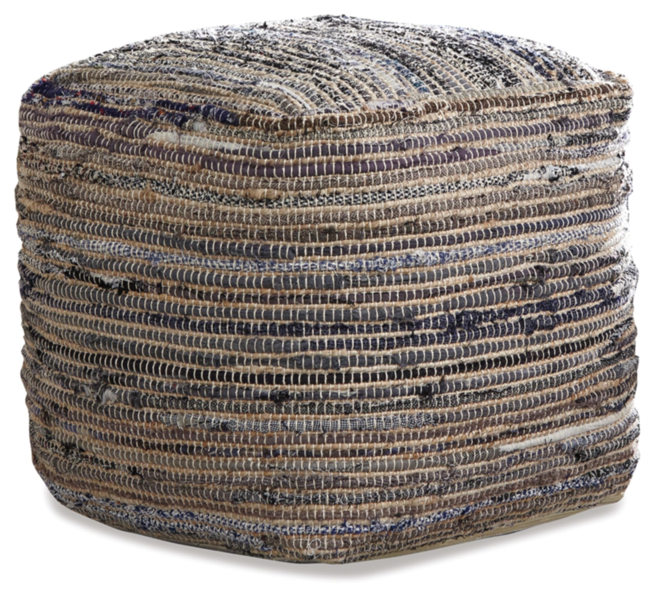 Signature Design by Ashley Absalom Hemp Pouf, 16 x 16 Inches, Multicolored