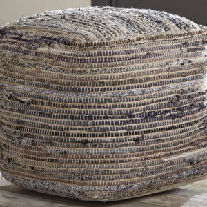 Signature Design by Ashley Absalom Hemp Pouf, 16 x 16 Inches, Multicolored