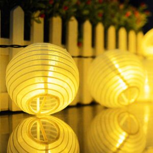 Novelty Place 8 inch White Paper Lanterns (Pack of 10) - Great Chinese/Japanese Home, Party & Wedding Decorations