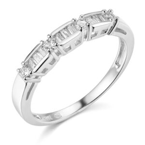 14k white gold solid wedding band - size 4