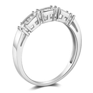 14k White Gold SOLID Wedding Band - Size 4