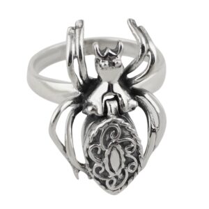 fashionjunkie4life spider poison ring - 925 sterling silver, sizes 5-10, pillbox ring (8)