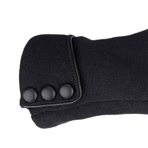 Tomily Womens Touch Screen Phone Fleece Windproof Gloves Winter Warm Wear (Black)