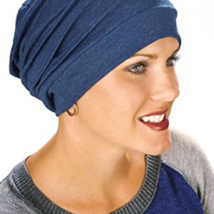 Slouchy Snood Hat - The Original 100% Cotton Slouchy Beanie - Denim