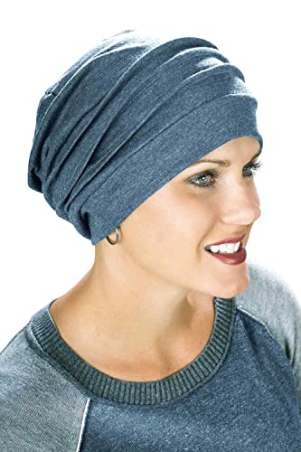 Slouchy Snood Hat - The Original 100% Cotton Slouchy Beanie - Denim