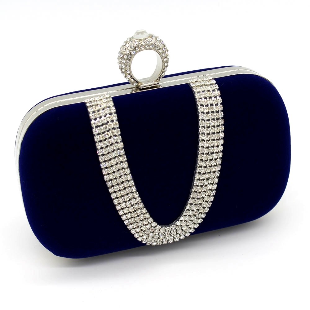 kingluck Evening Bag with Ring Closure Rhinestone Crystal Clutch Purse for Wedding Party