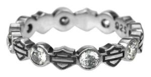 harley-davidson women's ring, stacking bar & shield rhinestone ring hdr0170 (9)