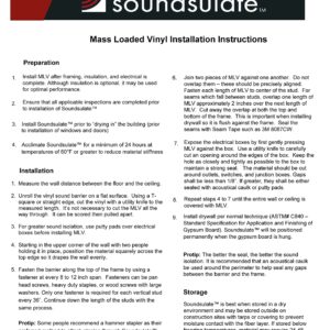 Soundsulate™ 1 lb Mass Loaded Vinyl MLV, Soundproofing Barrier 4' x 25 (100 sf) - Made in USA - Click for Options