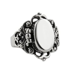 FashionJunkie4Life Victorian Scroll Poison Ring - 925 Sterling Silver, Sizes 6-10, Pillbox Ring (9)