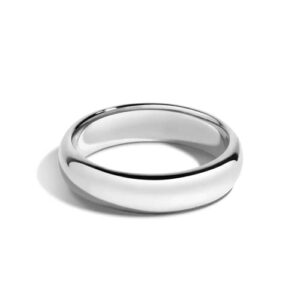 Tioneer Jewelry | Sterling Silver Plain Dome Wedding Band | Wedding Band for Women & Men | Sterling Silver Jewelry, Silver, 5mm, Size 9