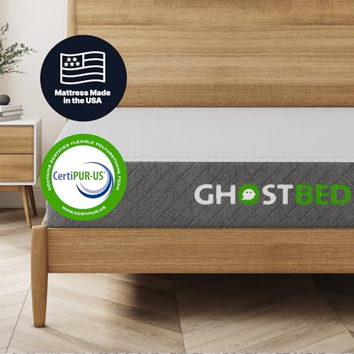 GhostBed Classic 11 Inch Cool Gel Memory Foam & Latex Mattress - Medium-Firm Feel, Made in The USA, Queen