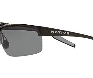 Native Eyewear Hardtop Ultra XP Polarized Rectangular Sunglasses, Matte Black/Grey, 71 mm