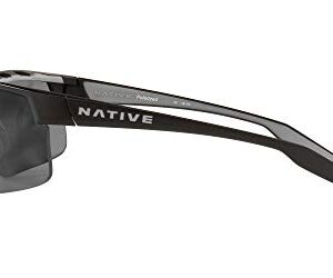 Native Eyewear Hardtop Ultra XP Polarized Rectangular Sunglasses, Matte Black/Grey, 71 mm