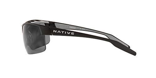 Native Eyewear Hardtop Ultra XP Polarized Rectangular Sunglasses, Matte Black/Grey, 71 mm