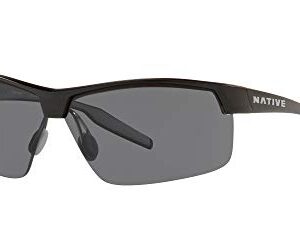 Native Eyewear Hardtop Ultra XP Polarized Rectangular Sunglasses, Matte Black/Grey, 71 mm