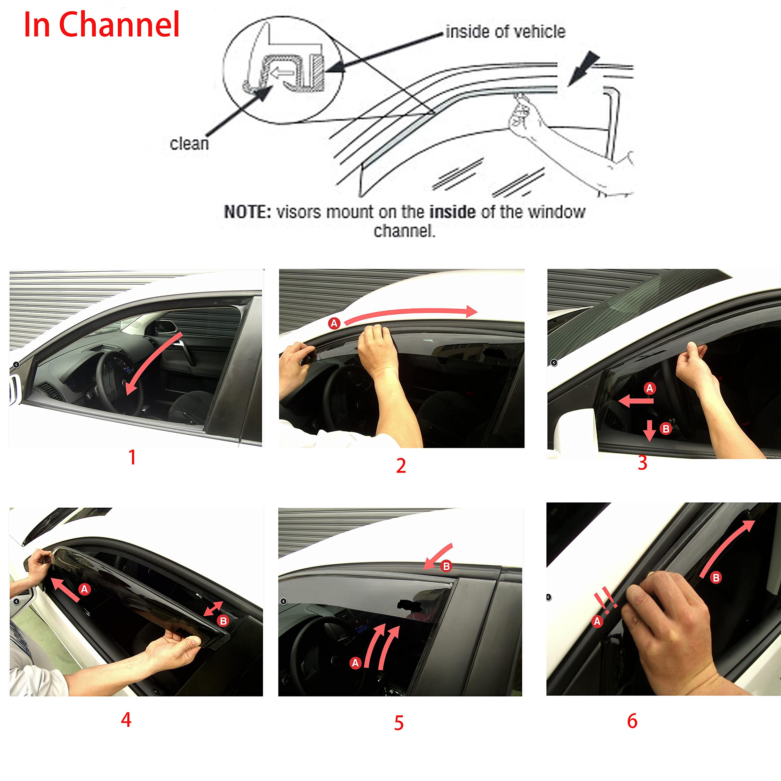 Mifeier 2pc in-Channel Front Sun/Rain Guard Window Visors Compatible with Ford Ranger 1993-2011 Wind Deflector 92083