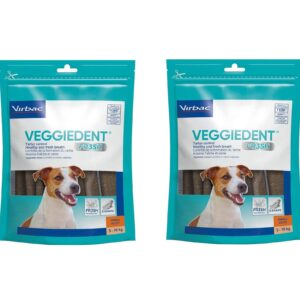 Virbac C.E.T. VEGGIEDENT Tartar Control Chews for Dogs, Small 30 ea (Pack of 2)