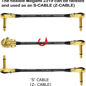 WORLDS BEST CABLES 6 Units - 6 Inch -Pedal, Effects, Patch, instrument cable CUSTOM MADE made using Mogami 2319 wire and Eminence Gold Plated ¼ inch (6.35mm) R/A Pancake type Connectors