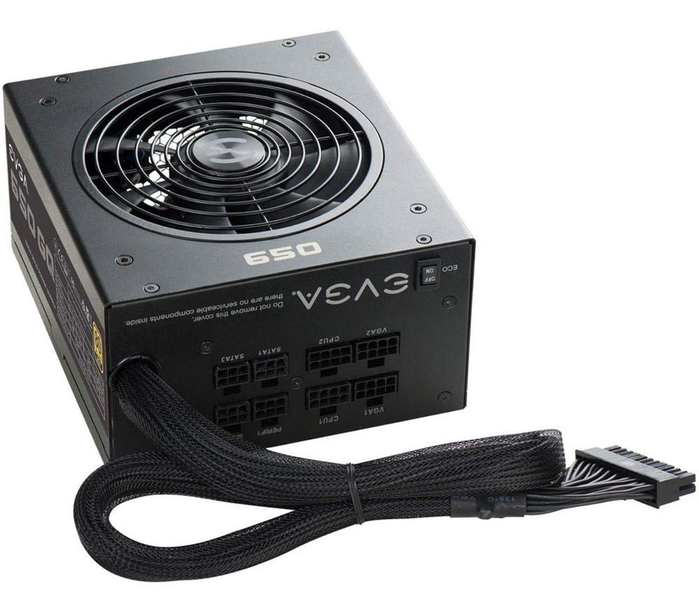 EVGA 210-GQ-0650-V1 650 GQ, 80+ GOLD 650W, Semi Modular, EVGA ECO Mode, 5 Year Warranty, Power Supply, Black