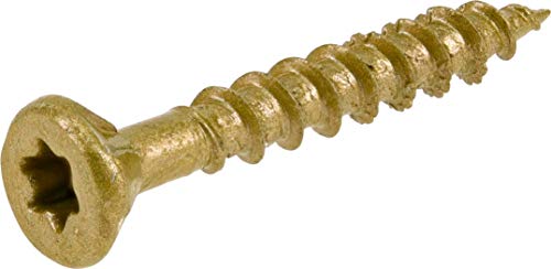 Power Pro 48605 Wood Screws, #8 x 1-1/4", Premium Outdoor Deck Screws, Rust Resistant, Epoxy Coated Bronze, 5lb Tub, 1215 pcs