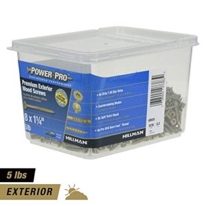 Power Pro 48605 Wood Screws, #8 x 1-1/4", Premium Outdoor Deck Screws, Rust Resistant, Epoxy Coated Bronze, 5lb Tub, 1215 pcs