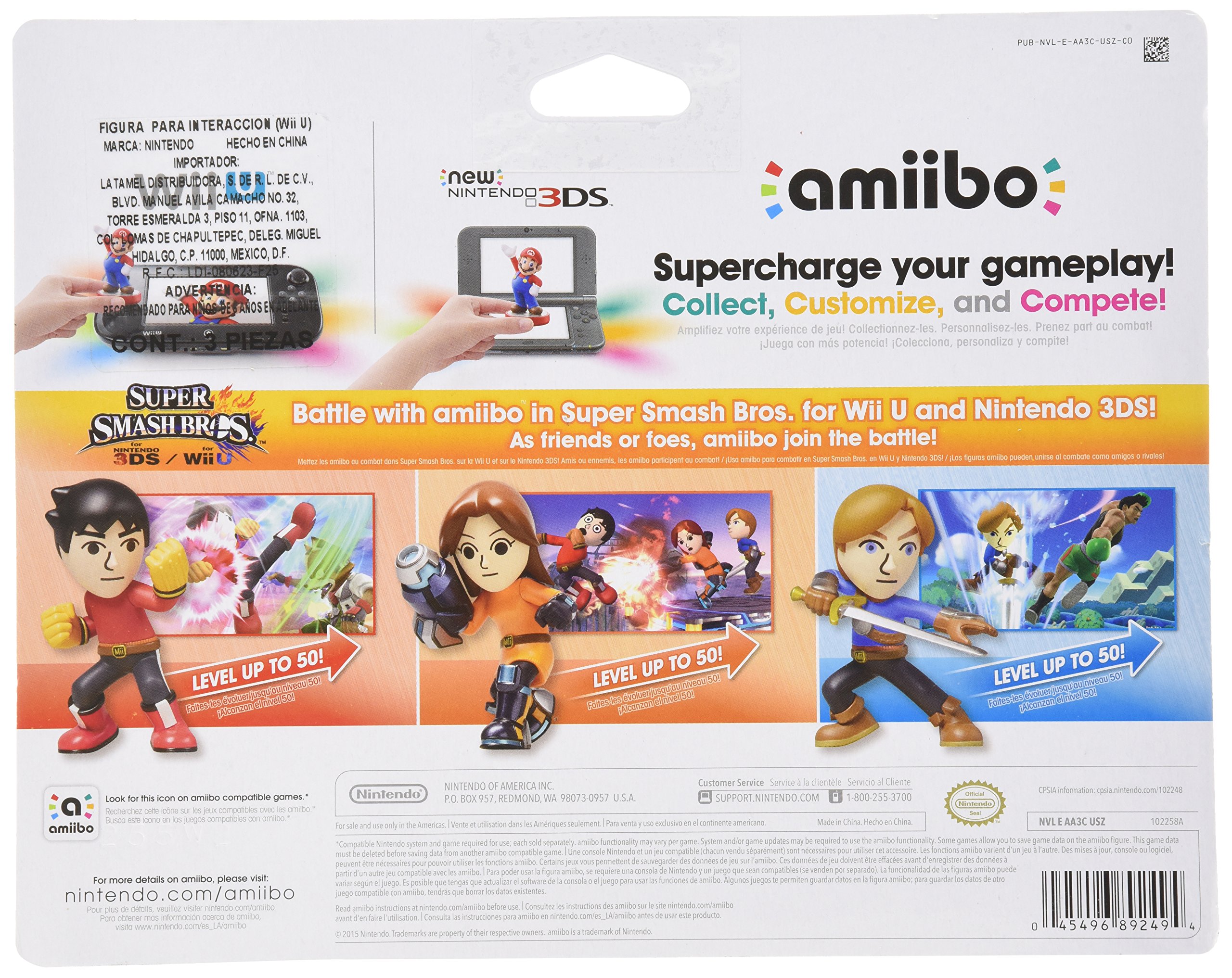 Mii 3-pack - Brawler, Gunner, Swordfighter amiibo (Super Smash Bros Series)