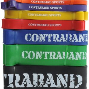 Contraband Sports 7419 41in Loop Elastic Resistance Bands, Weight Lifting Bands, Powerlifting Bands, Pullup Assistance Bands, and Yoga Stretch Bands - Gym, Home, or Travel (#0 Orange, 41 inch)