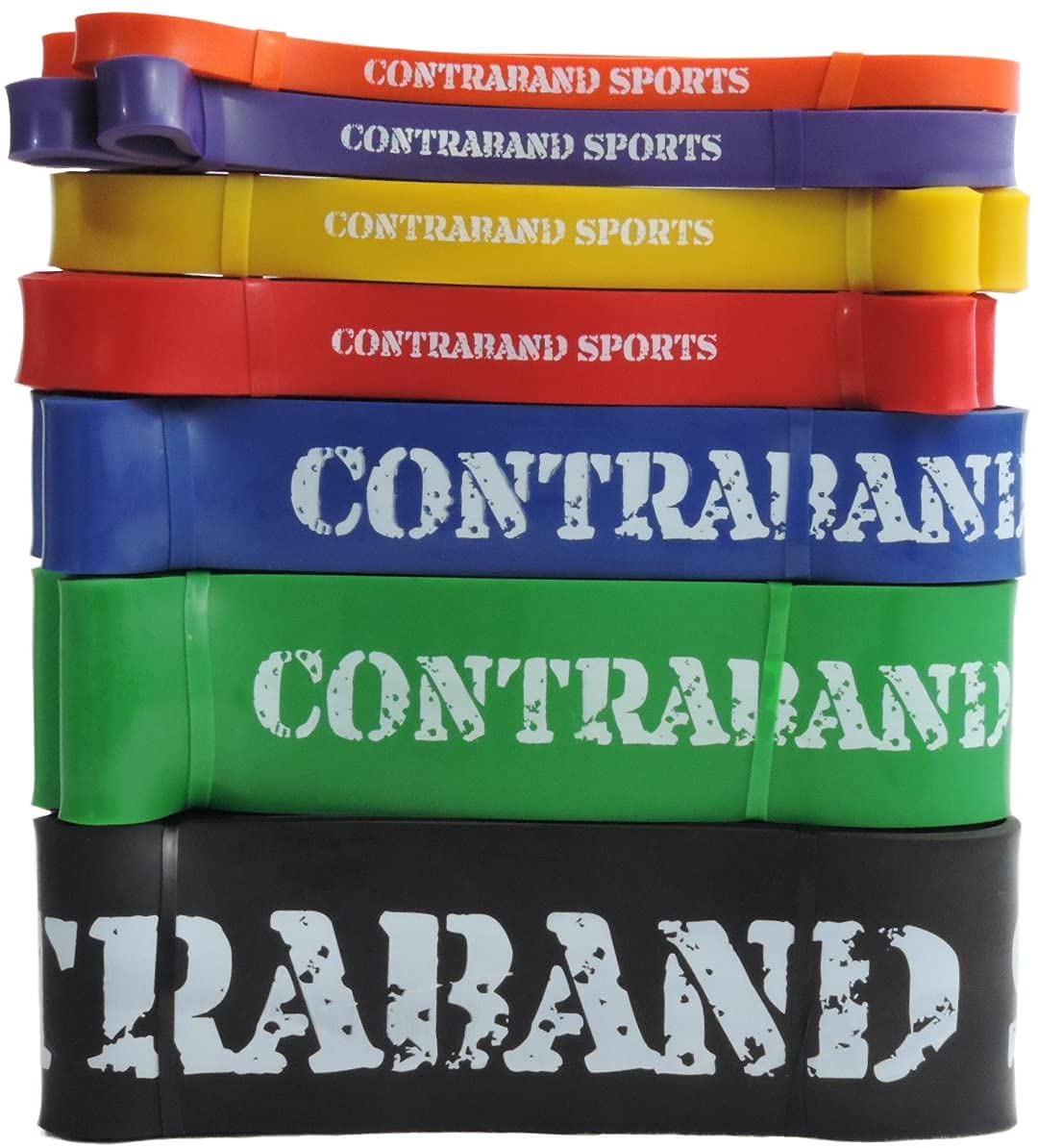 Contraband Sports 7419 41in Loop Elastic Resistance Bands, Weight Lifting Bands, Powerlifting Bands, Pullup Assistance Bands, and Yoga Stretch Bands - Gym, Home, or Travel (#0 Orange, 41 inch)