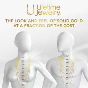 LIFETIME JEWELRY 6mm Cuban Link Chain Necklace 24k Gold Plated for Men and Women (6mm & 9.5mm) (20 inches, 6mm, Gold)