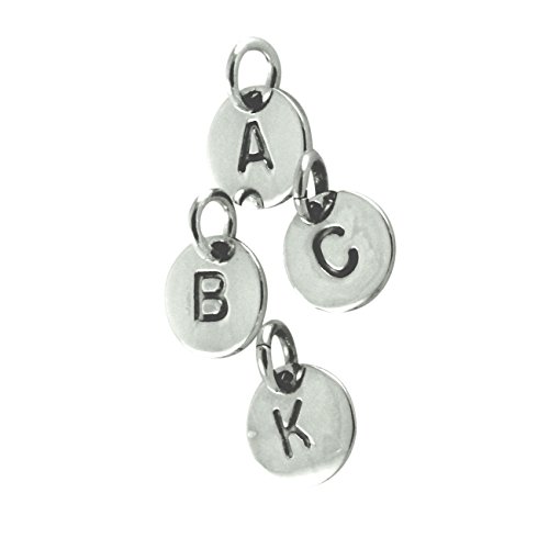 apop Sterling Silver Mini Alphabet Disc Pendant Only, Letter A Only