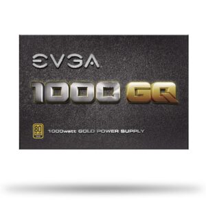 EVGA 210-GQ-1000-V1,1000 GQ, 80+ GOLD 1000W, Semi Modular, EVGA ECO Mode, 5 Year Warranty, Power Supply,Black