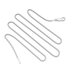 925 sterling silver .8mm box chain - nickel free italian necklace for women lobster claw clasp 18 inch