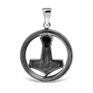 WithLoveSilver Sterling Silver Viking Amulet Norse Warrior Hammer of Thor Mjolnir Pendant