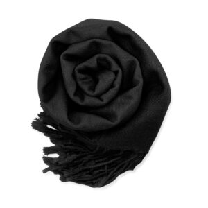 GEARONIC Soft Pashmina Scarf for Women Shawl Wrap Scarves Lady Women's Scarfs in Solid Colors- Black