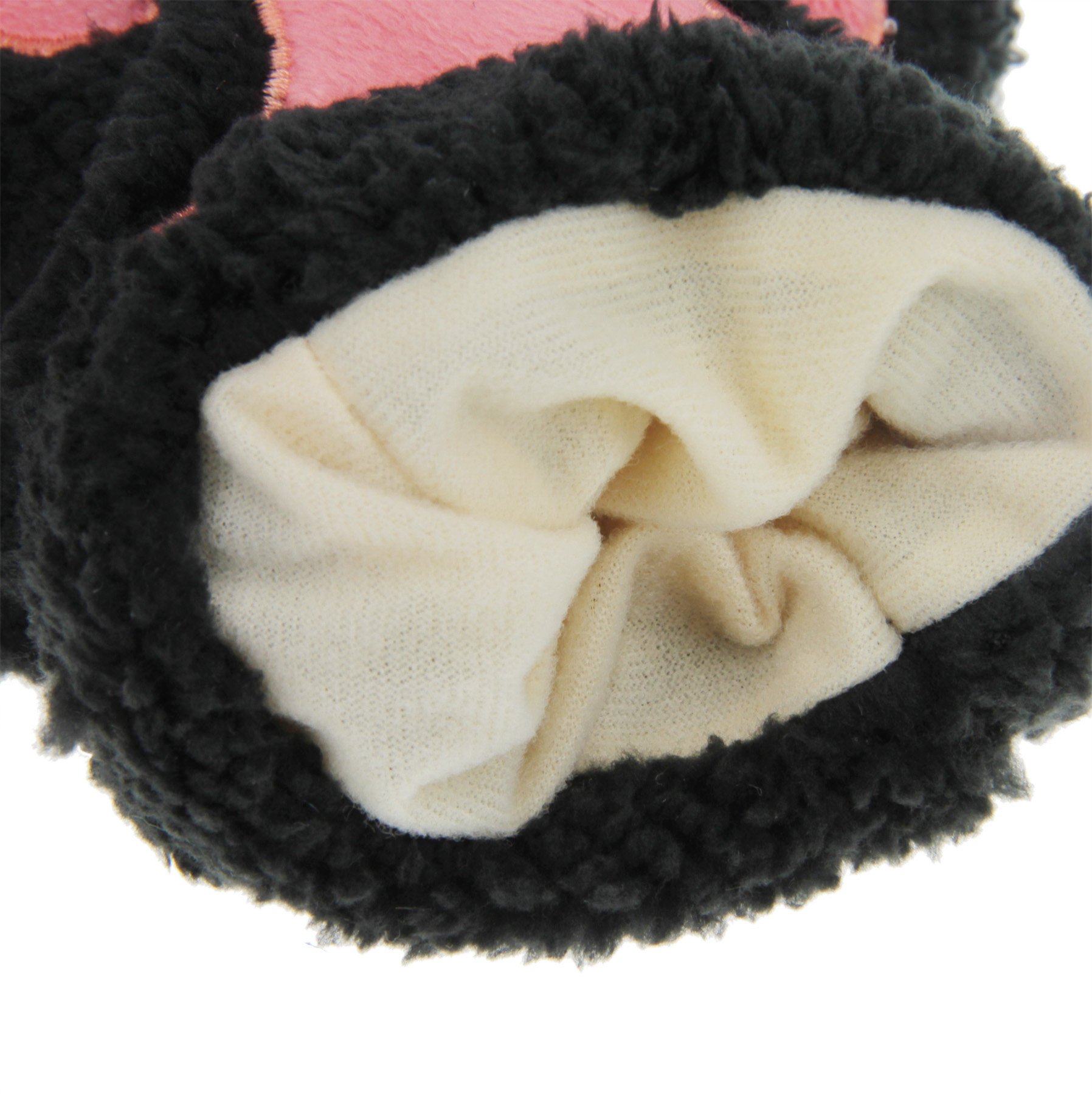 FakeFace Cute Cat Kitten Paw Fingerless Faux Fur Plush Gloves For Girls Women, Black, Small