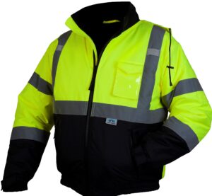 pyramex safety rj3210xl rj32 series jackets hi-vis lime bomber jacket with quilted lining- size extra large