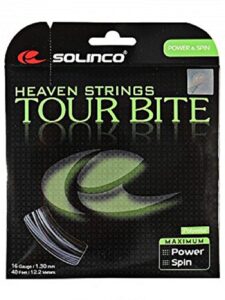 solinco tour bite (16-1.30mm) tennis string (silver) (2-sets)